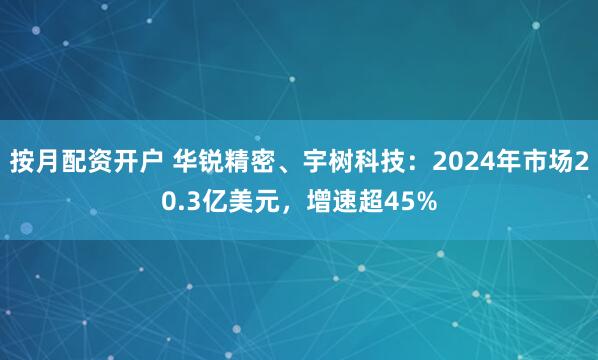 按月配资开户 华锐精密、宇树科技：2024年市场20.3亿美元，增速超45%